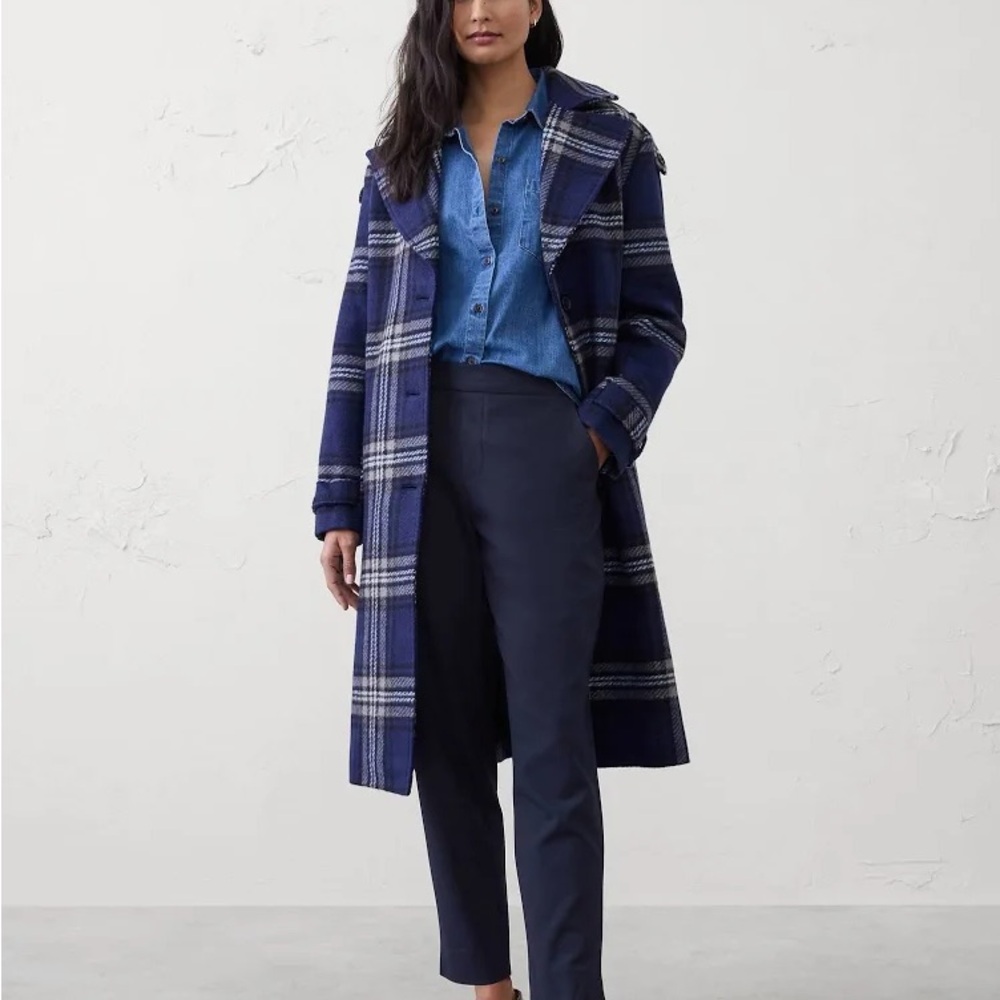 NEW NWT Banana Republic Hayden Navy Blue Tapered Business Casual Pants Size 10